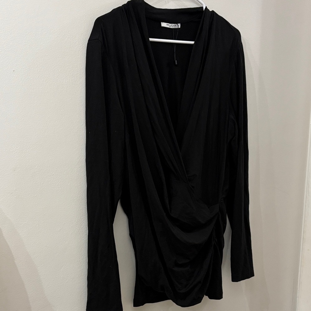 MM Lafleur Black Drape Blouse - curvy collection size +2 - new w/o tag